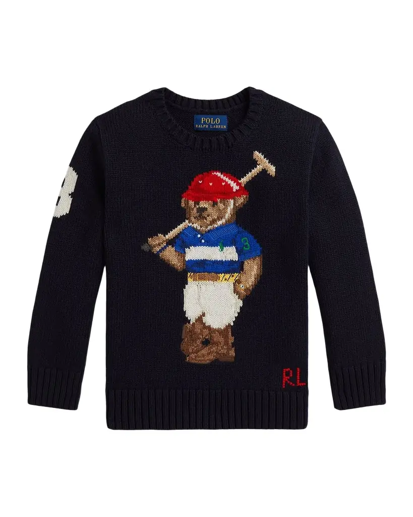 Polo Ralph Lauren Boy 's Polo Bear Intarsia Crewneck Sweater