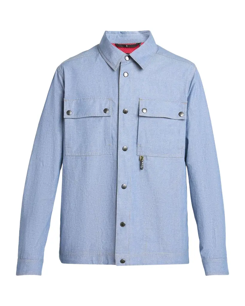 Moncler en 's Snap-Front Shirt Jacket with Clip