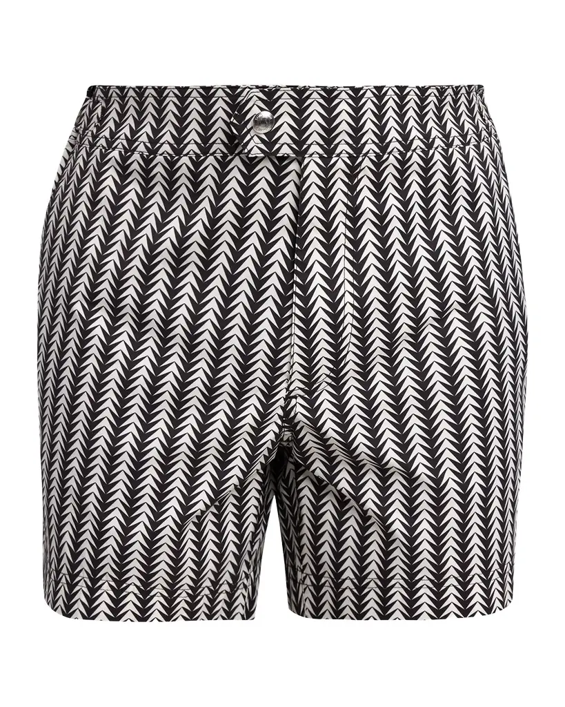 TOM FORD Men 's Geometric-Print Nylon Swim Trunks