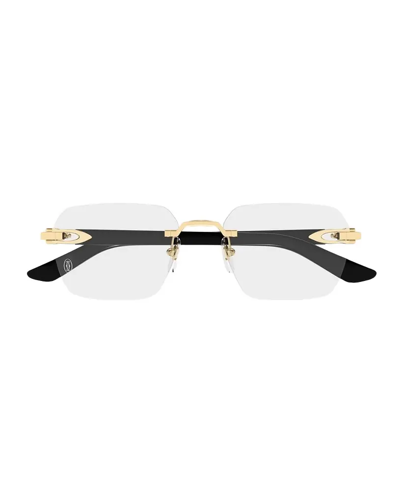 Cartier Men 's Metal & Acetate Rimless Optical Glasses