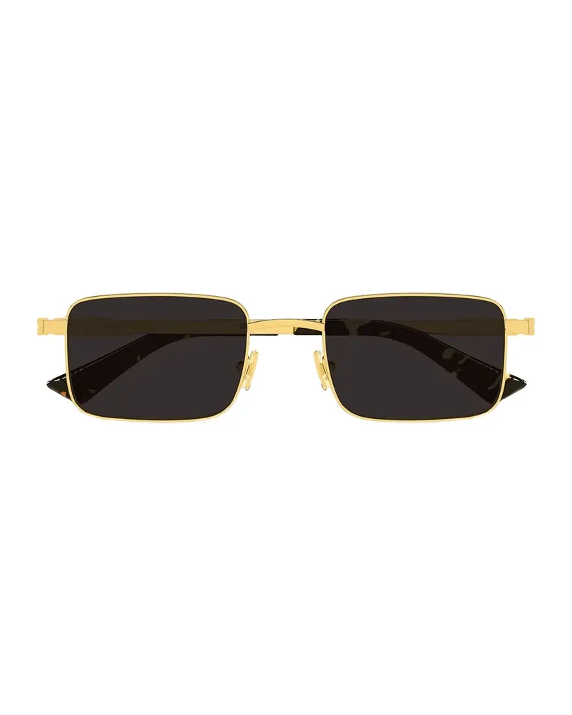Bottega Veneta Men 's BV1469S-001 Metal Rectangle Sunglasses