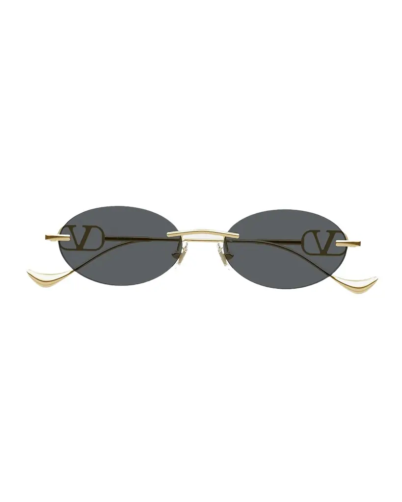 Valentino Garavani VLogo 53mm Metal Oval Sunglasses