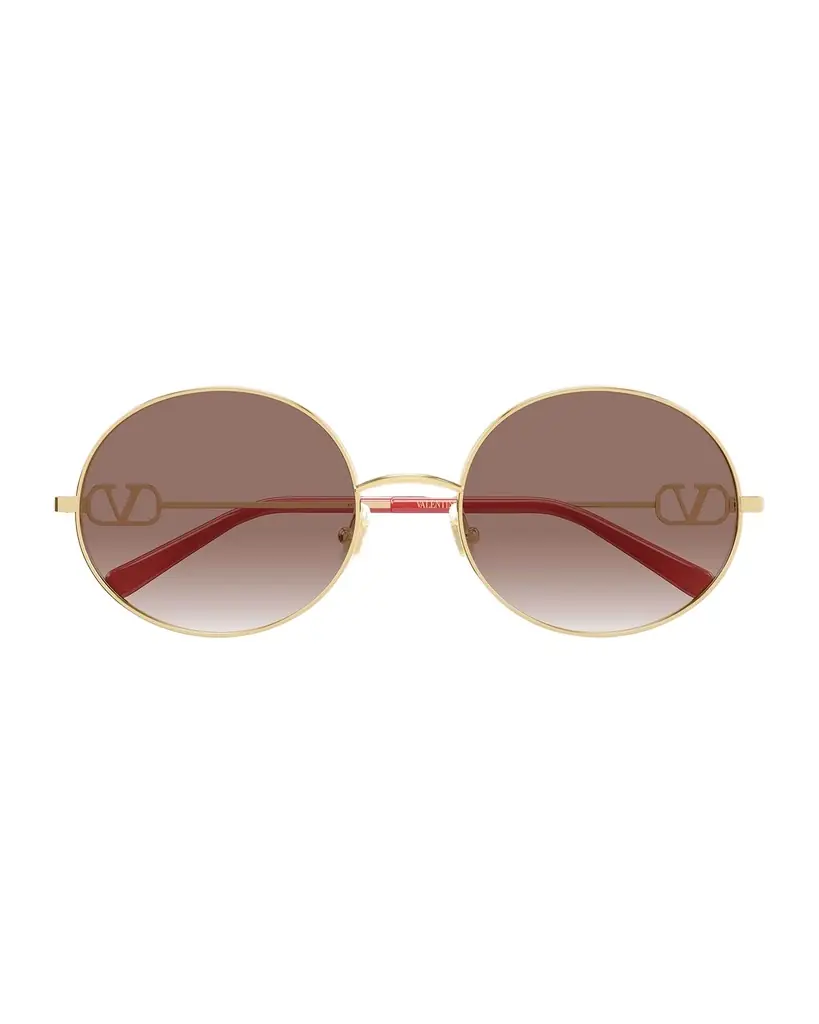 Valentino Garavani VLogo Signature 56mm Round Sunglasses