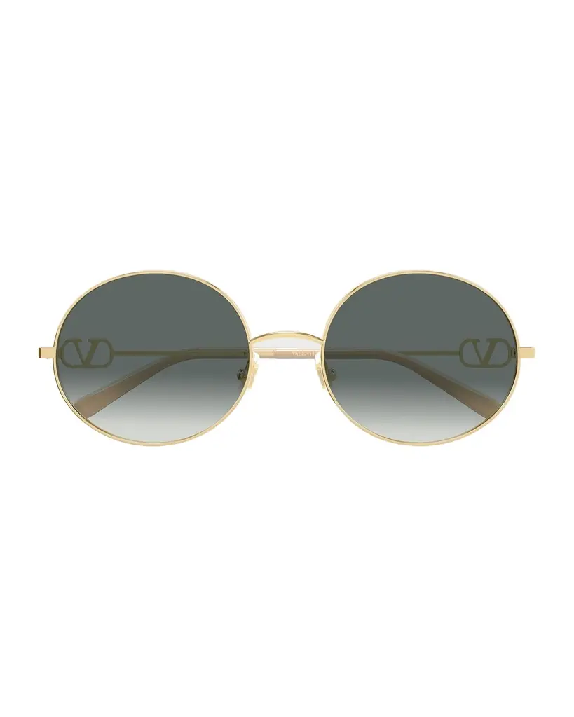 Valentino Garavani VLogo Signature 56mm Metal Round Sunglasses