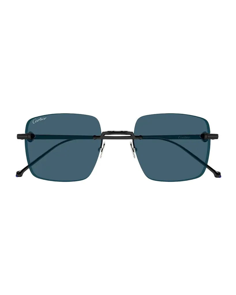 Cartier Men 's CT0403S-004 Titanium Rectangle Sunglasses
