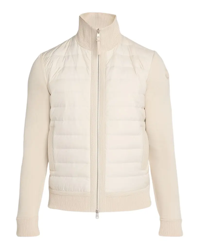 Moncler en 's Padded Zip-Up Wool Cardigan