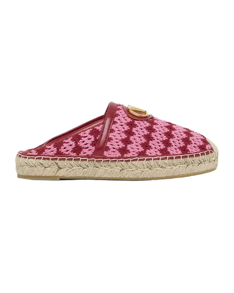 Valentino Garavani VLogo Signature Crochet Espadrille Mules