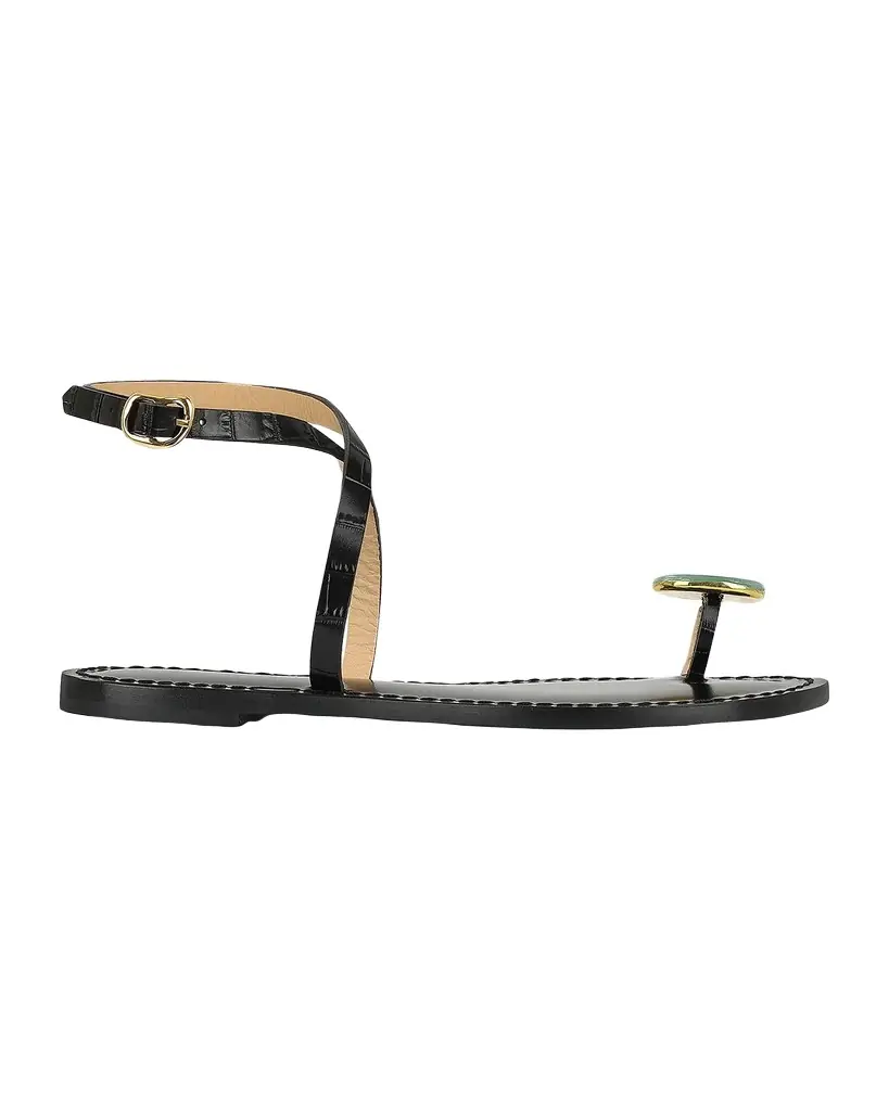 AMANU The Kigali Croc-Effect Leather Toe-Ring Sandals