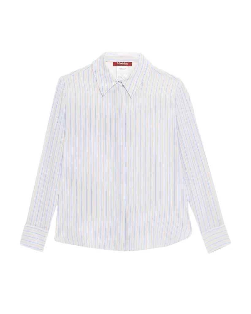 Max Mara Studio Striped Button-Down Silk Shirt