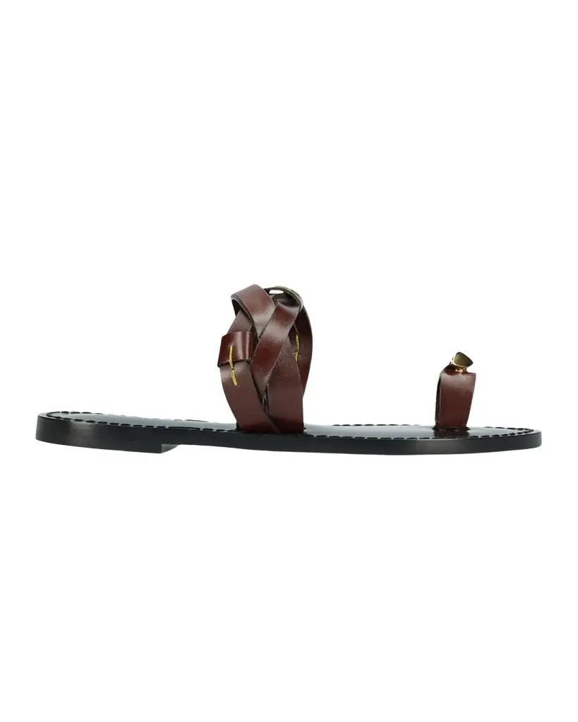 AMANU The Lagos Leather Toe-Ring Sandals