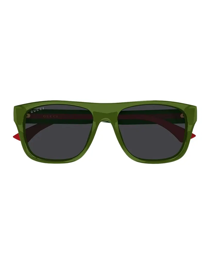 Gucci Men 's GG2119S-003 Green and Red Acetate Rectangle Sunglasses