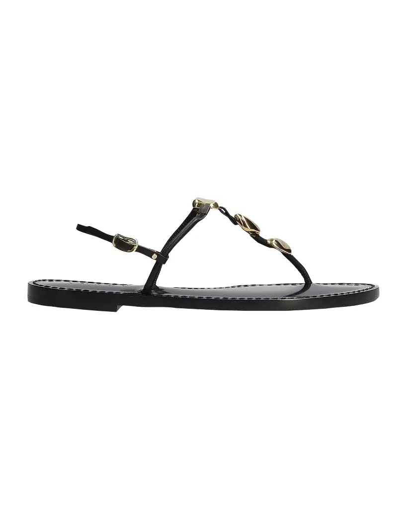 AMANU The Nairobi Leather T-Strap Sandals