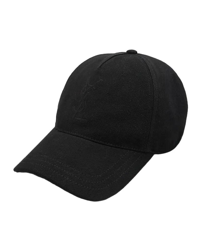 Saint Laurent Men 's Cassandre Cotton Denim Twill Baseball Cap