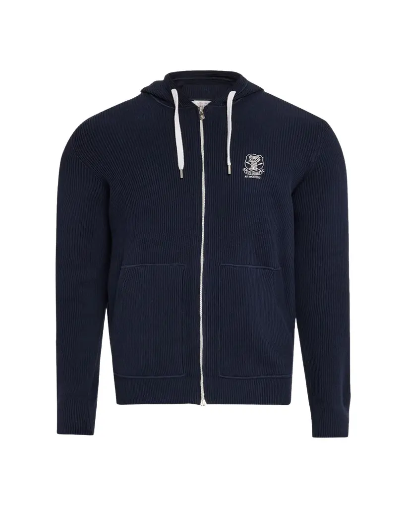 Brunello Cucinelli Men's Logo Cotton Hoodie