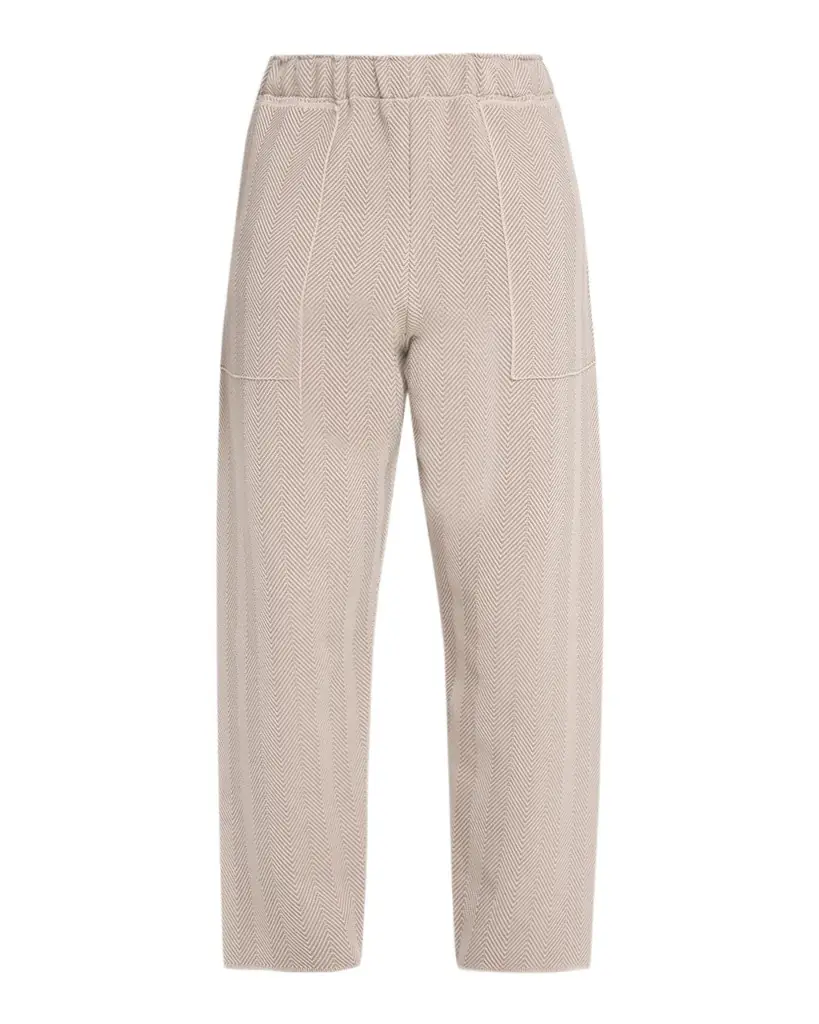 Homme Plisse Issey Miyake Men 's Inlaid Knit Herringbone Straight-Leg Trousers