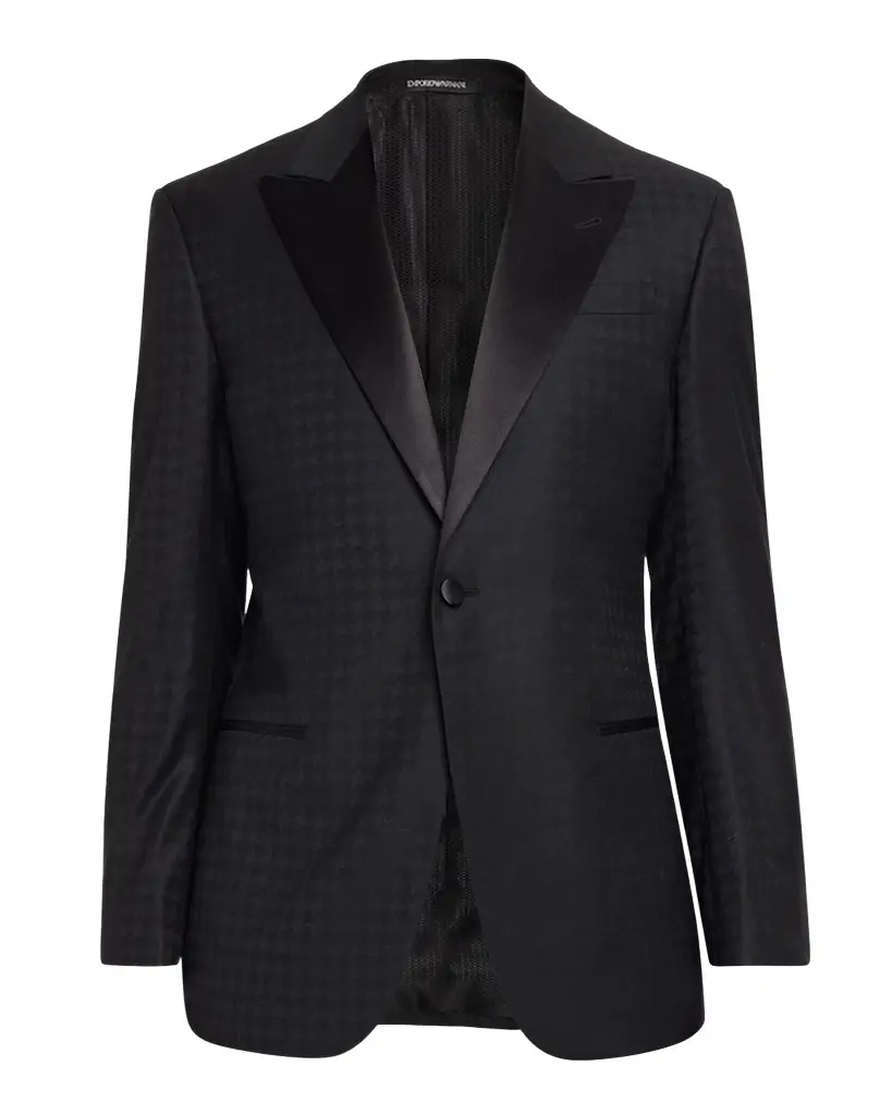 Emporio Armani Men 's Houndstooth Wool G Line Evening Jacket