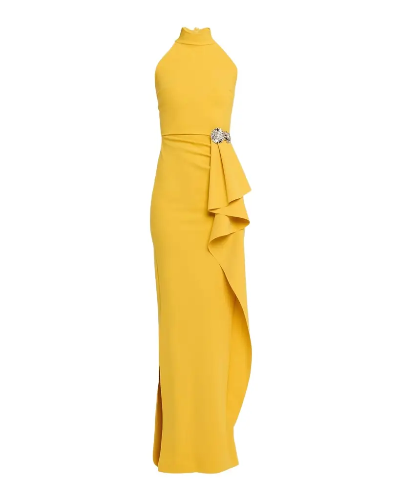 Chiara Boni La Petite Robe Gusay Draped Halter Column Gown