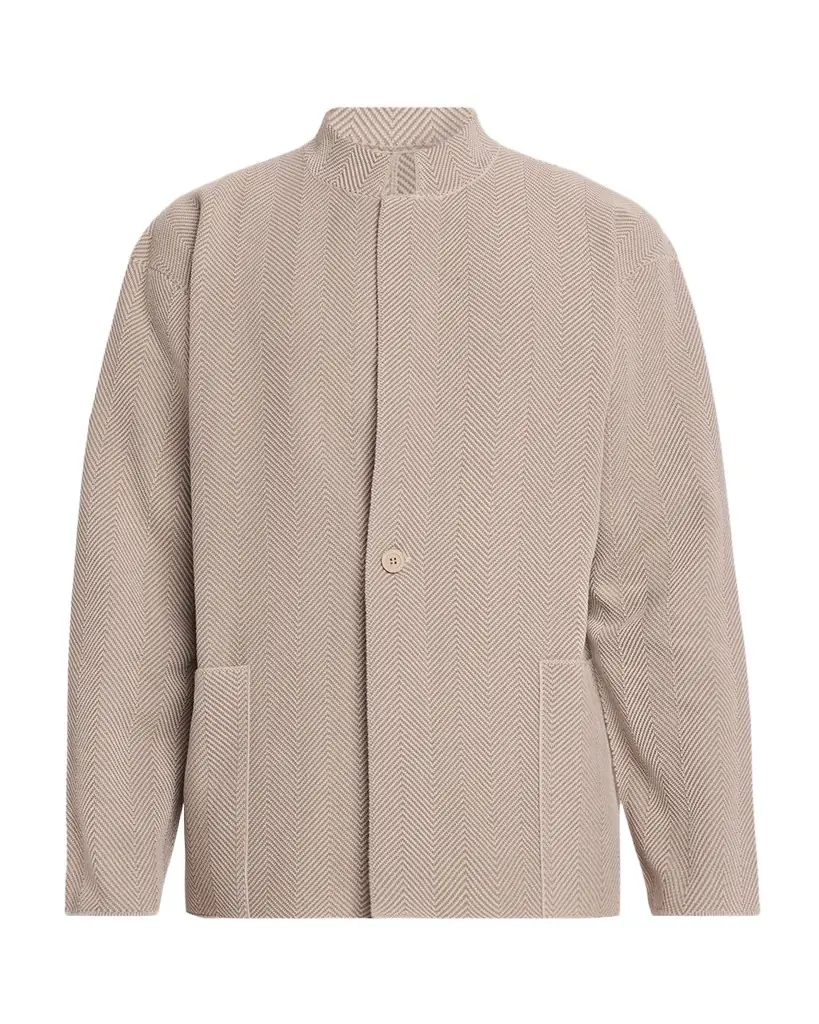 Homme Plisse Issey Miyake Men 's Herringbone Knit Stand-Collar Jacket