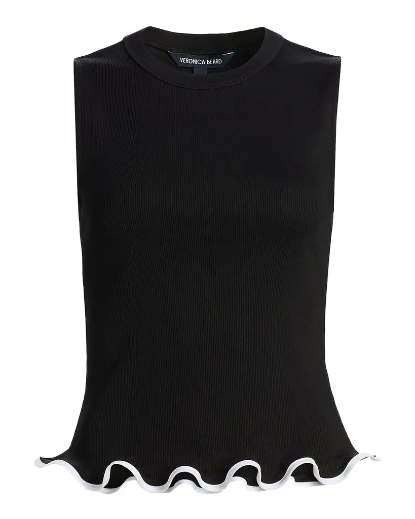 Veronica Beard Elianne Sleeveless Contrast-Trim Top