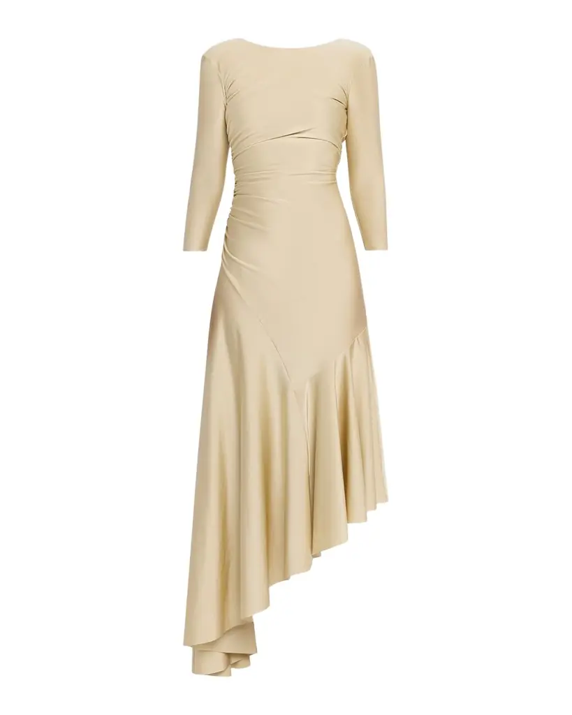 Chiara Boni La Petite Robe Tanis High-Low Shimmer Midi Dress