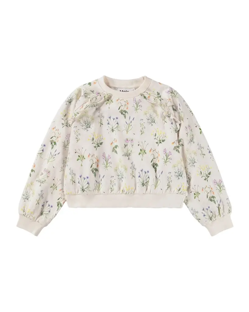 Molo Girl 's Mabel Floral-Print Organic Cotton Sweatshirt