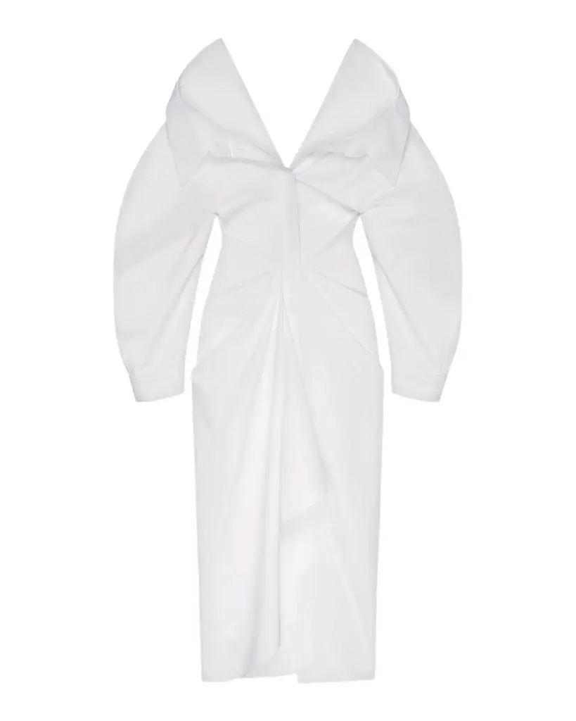 Givenchy Slashed Draped Cotton Poplin Maxi Shirtdress