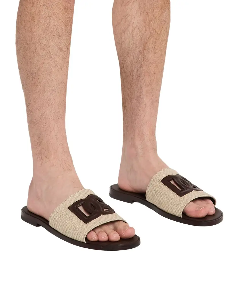 Dolce & Gabbana Men 's Leo Leopard-Print Goat Hide Slides