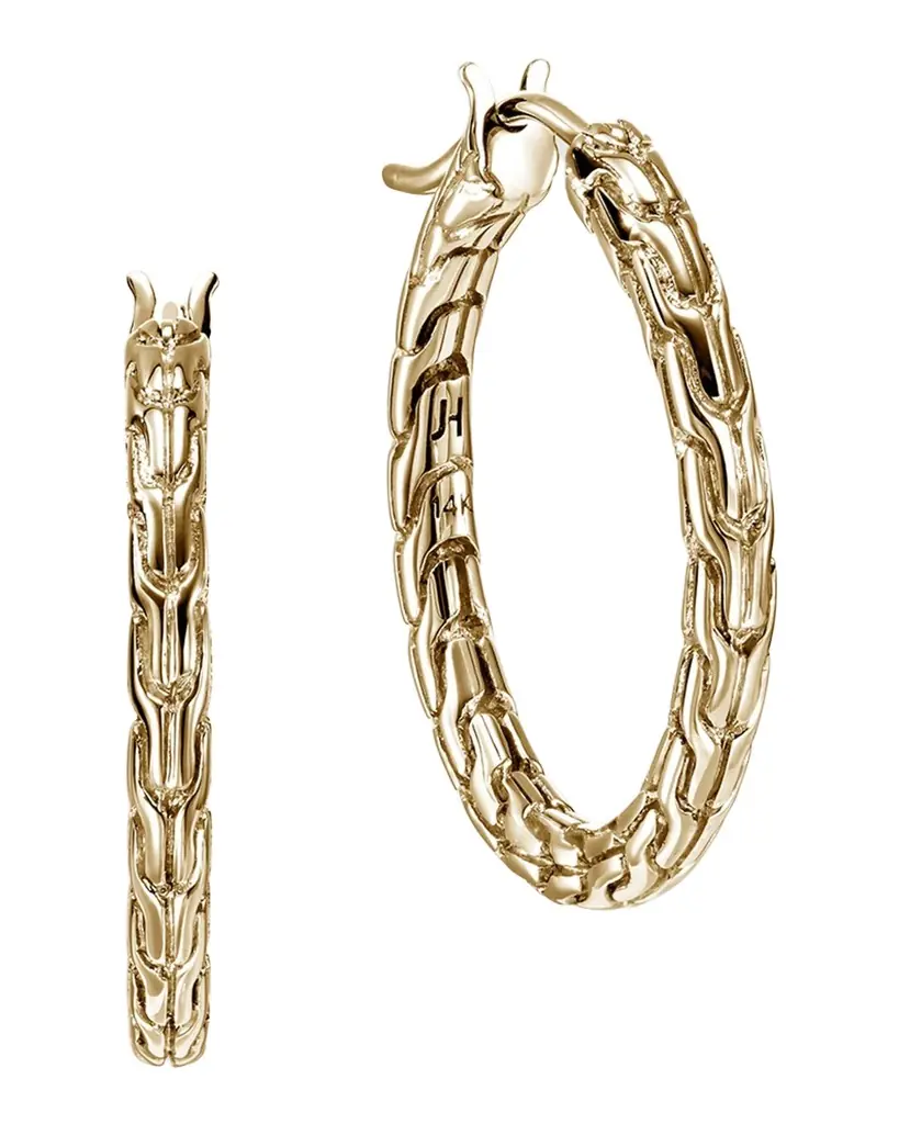 John Hardy JH Essential 14K Gold Hoop Earrings
