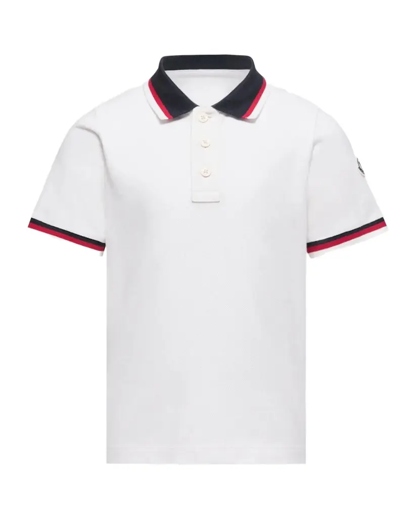 Moncler Boy 's Tricolor-Trim Cotton Polo Shirt