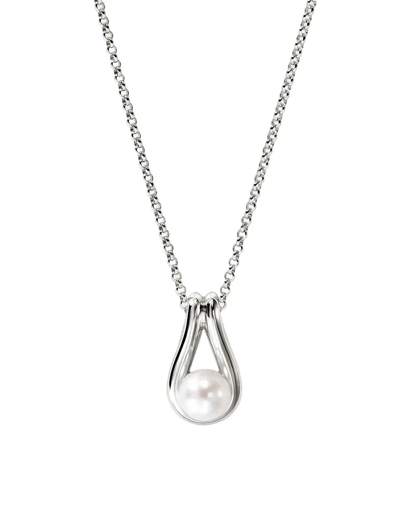 John Hardy Surf Sterling Silver Pearl Pendant Necklace, 2mm, 20"L