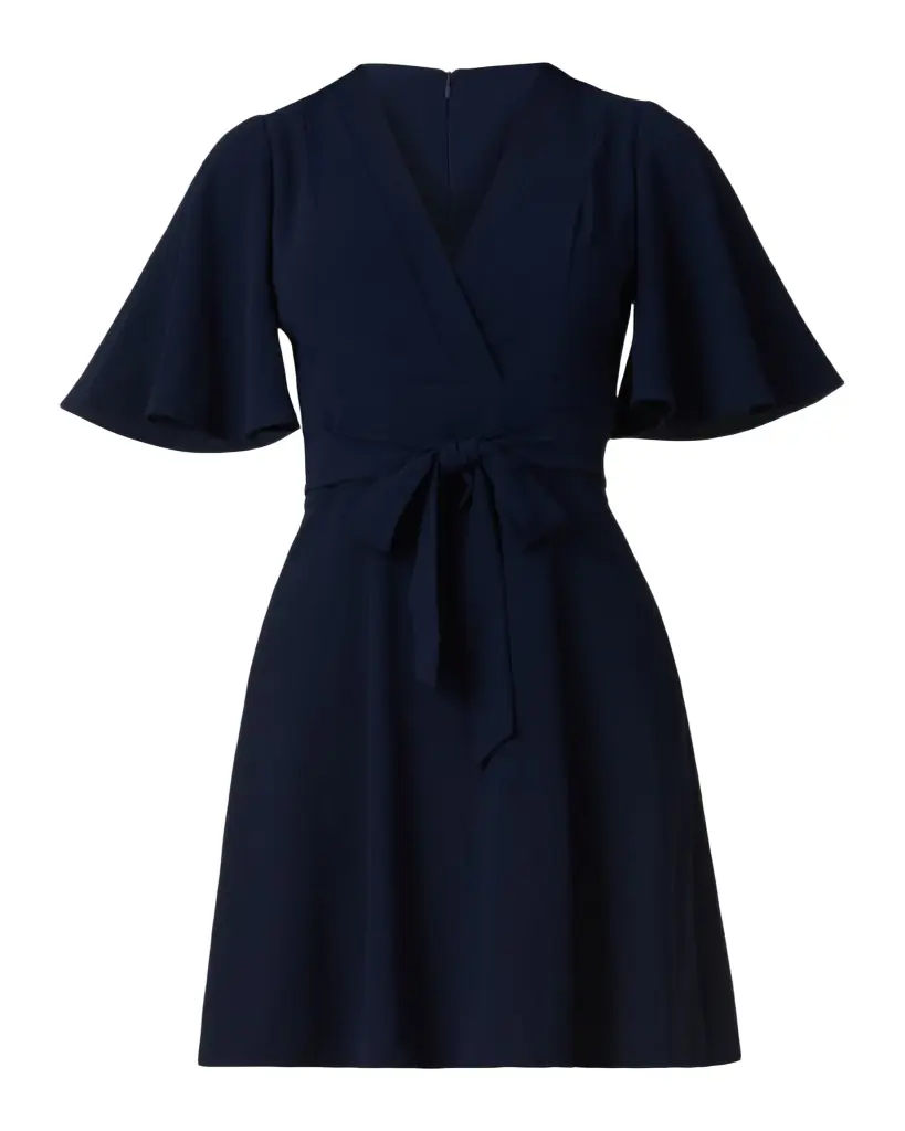 Shoshanna Sophie Flutter-Sleeve Crepe Mini Dress