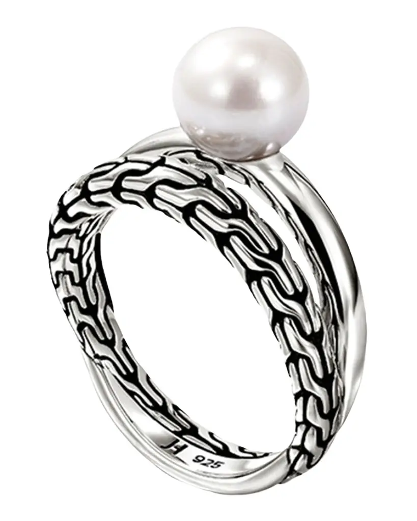 John Hardy JH Essential Sterling Silver Freshwater Pearl Ring