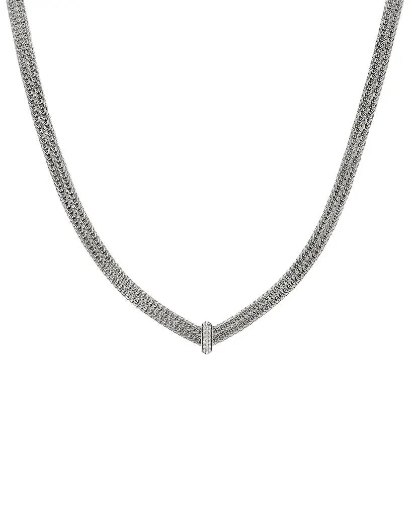 John Hardy Icon Link Sterling Silver Necklace with Diamonds, 6mm - Women's Jewelry And Watches