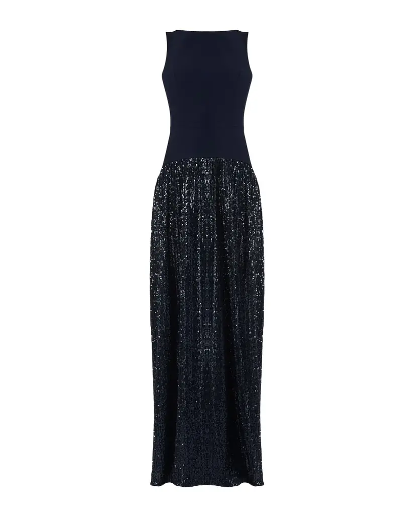Shoshanna Dorothy Sleeveless Sequin Crepe Maxi Dress