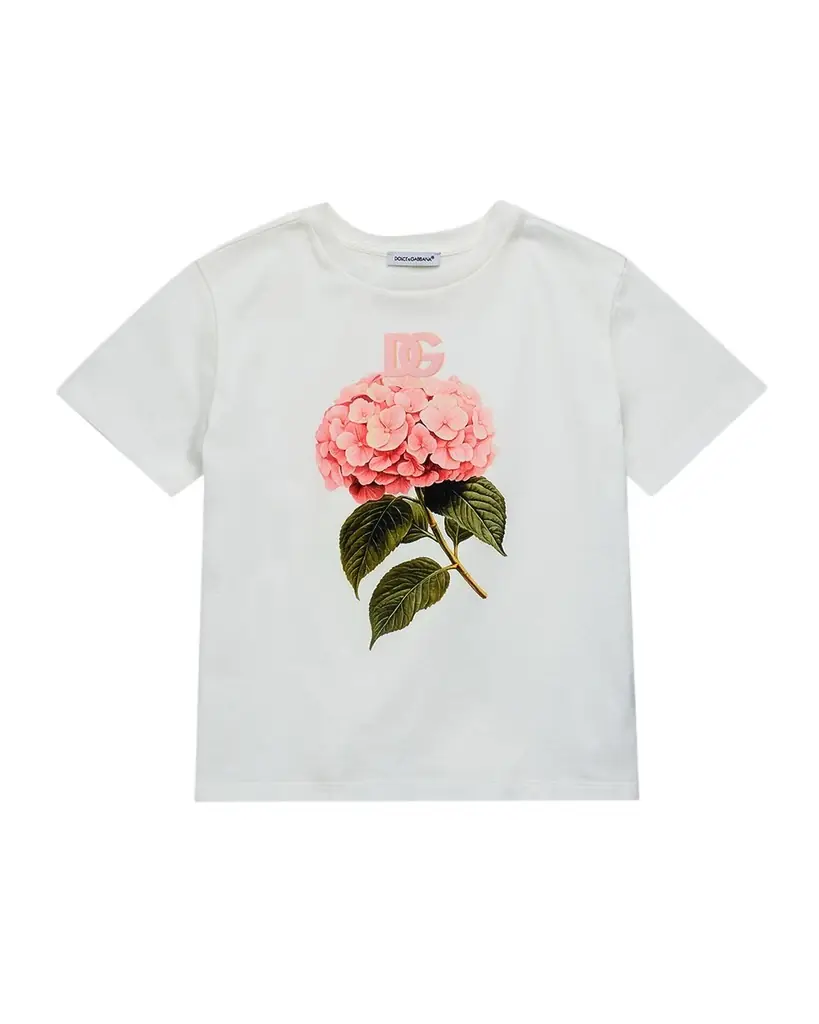 Dolce & Gabbana Girl 's DG Floral Cotton T-Shirt, Size -6