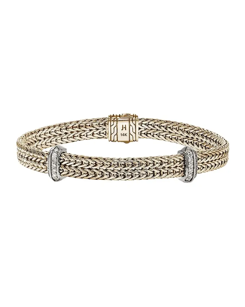 John Hardy Icon Link 14K Yellow Gold and Diamond Bracelet, 6mm