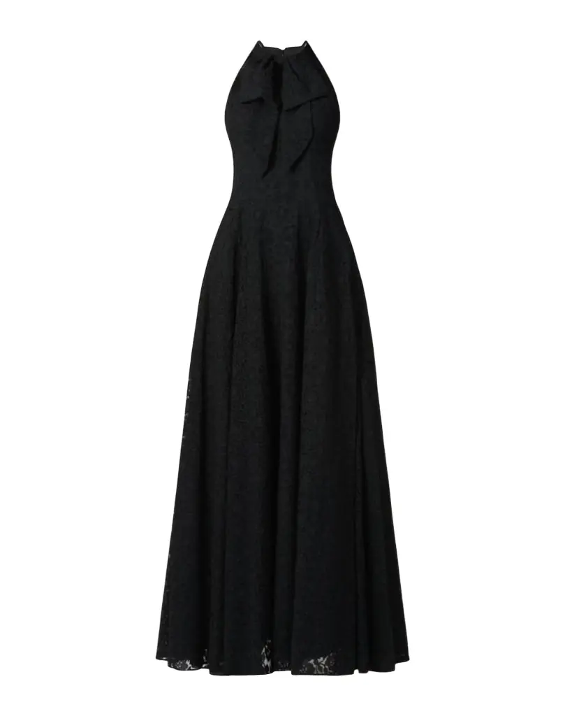Shoshanna Jill Bow-Front Floral Organza Halter Gown