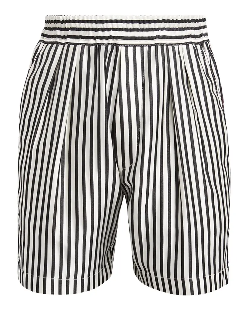 TOM FORD Men 's Fluid Striped Silk Lounge Shorts