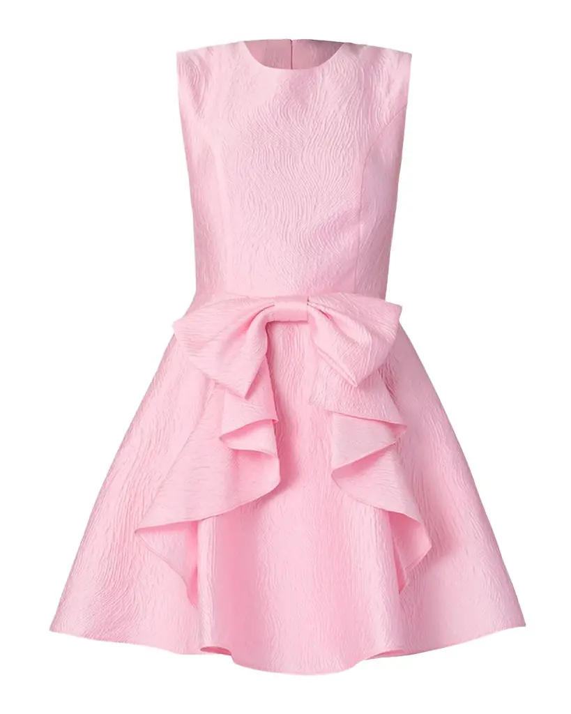 Shoshanna Gabby Bow-Embellished Jacquard Mini Dress