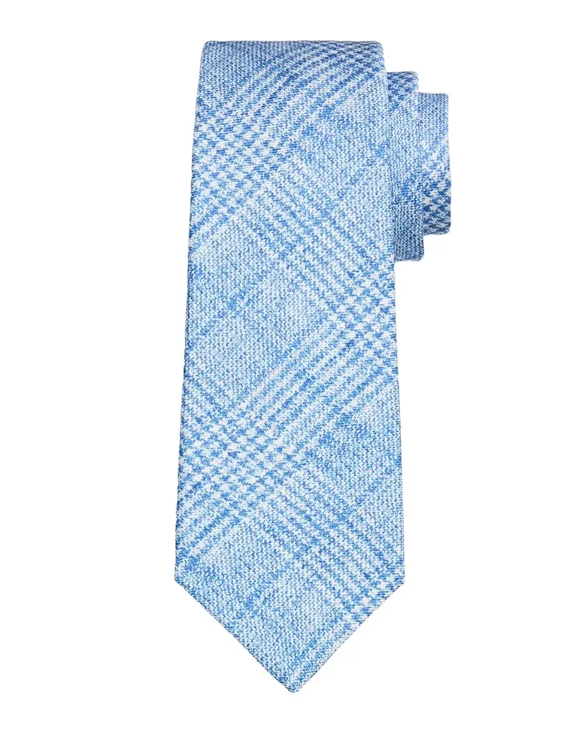 Kiton Men 's Glen Plaid Silk Tie