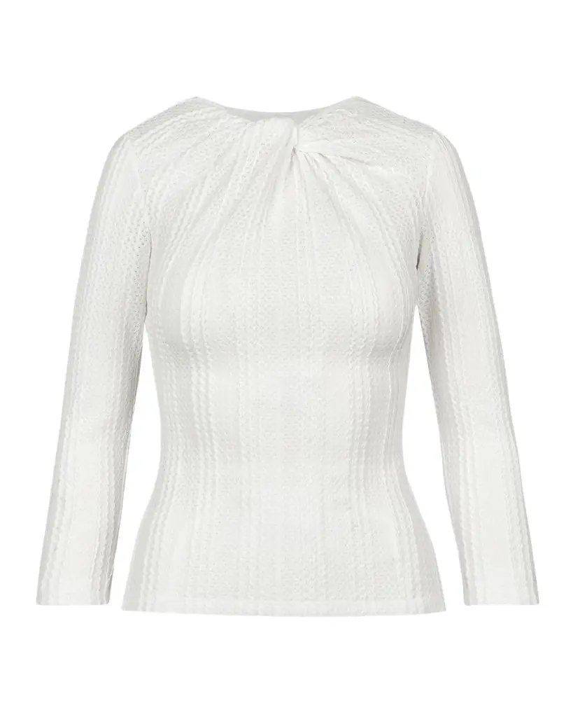 Smythe Twist-Neck Knit Top