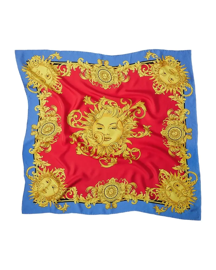 Versace Printed Silk Twill Scarf