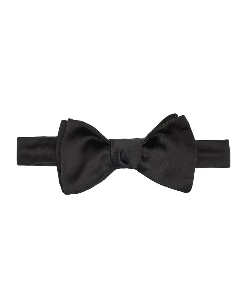 Kiton Men 's Solid Silk Bow Tie