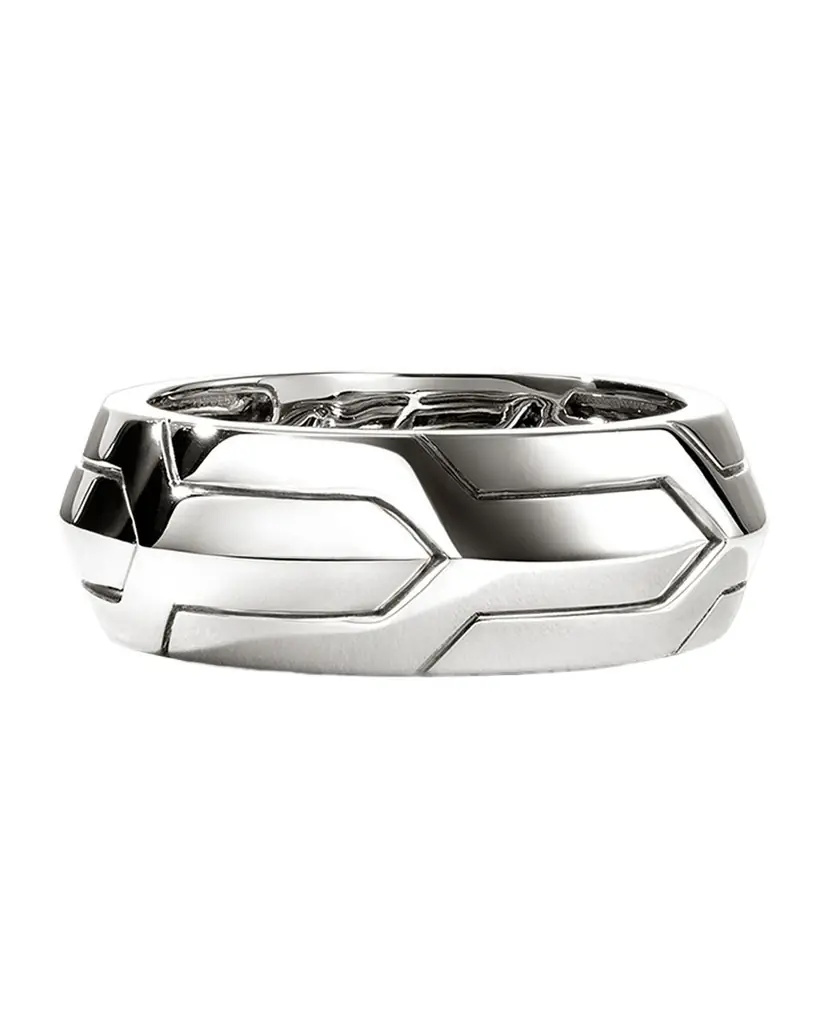 John Hardy Men 's Sterling Silver Icon 50 Band Ring, 9mm