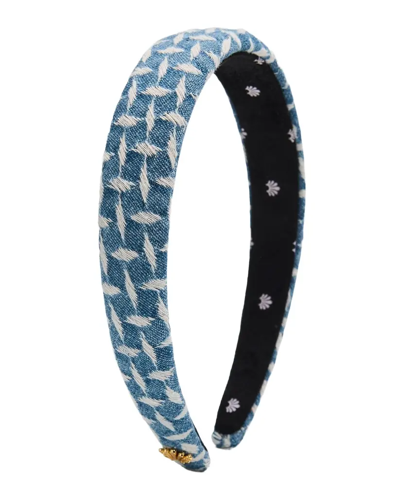 Lele Sadoughi Charlotte Lattice Denim Headband