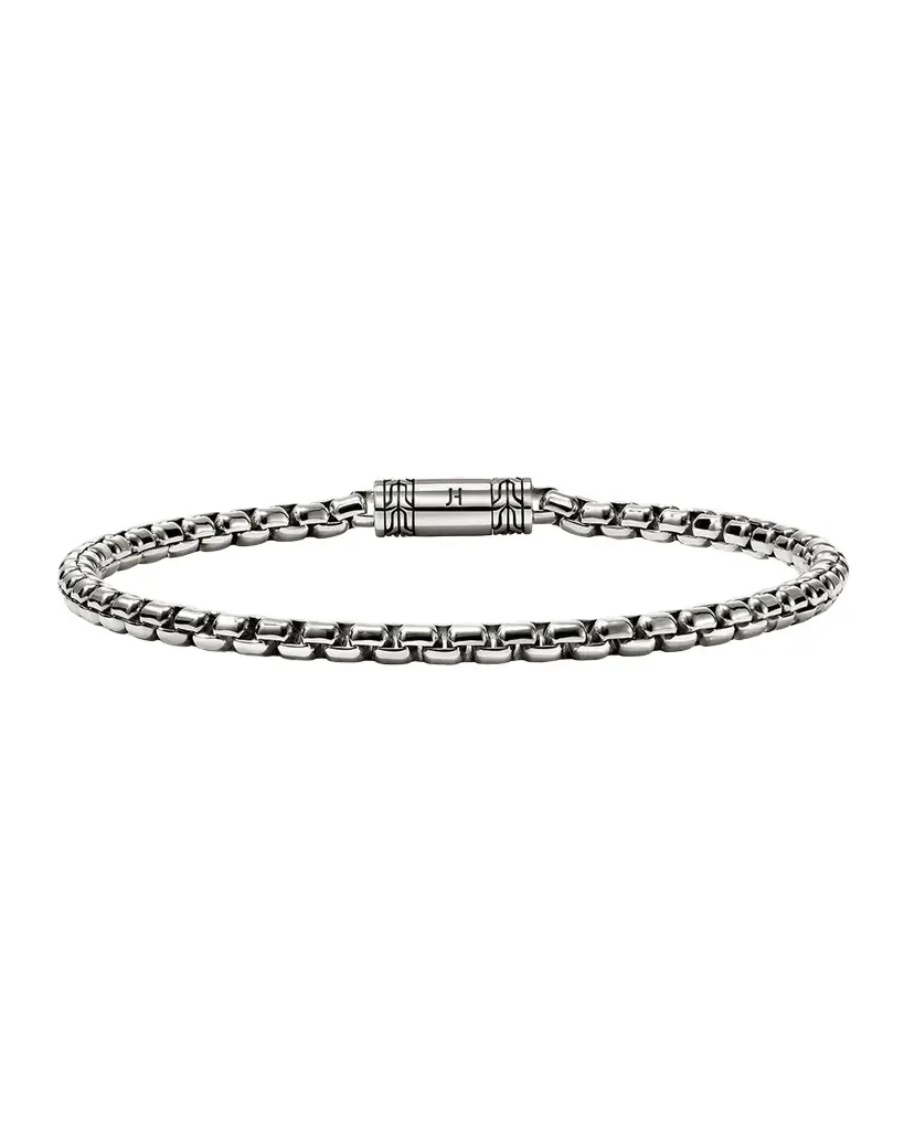 John Hardy Men 's Sterling Silver Box Chain Bracelet, 3.7mm