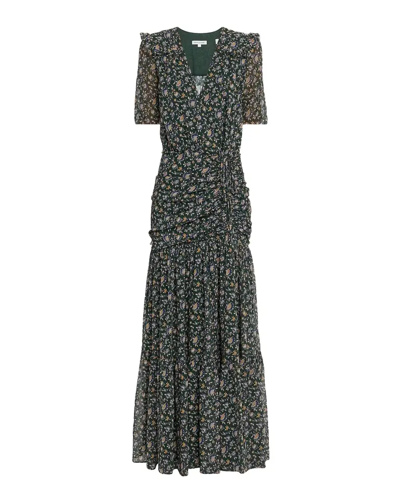 brock silk ruched midi dress Brock Collection Susanna Ruched Midi Skirt In Blue - 40% Off