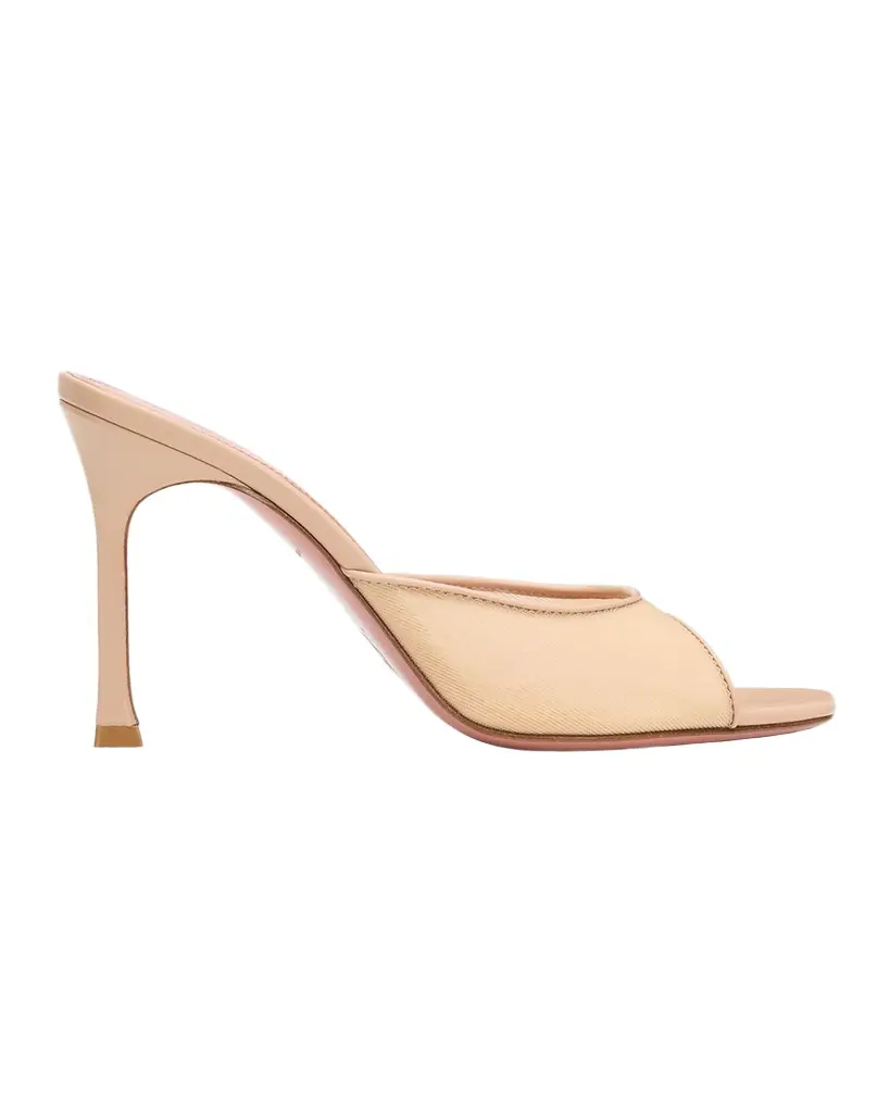Amina Muaddi 95mm Alexa Mesh Mule Pumps