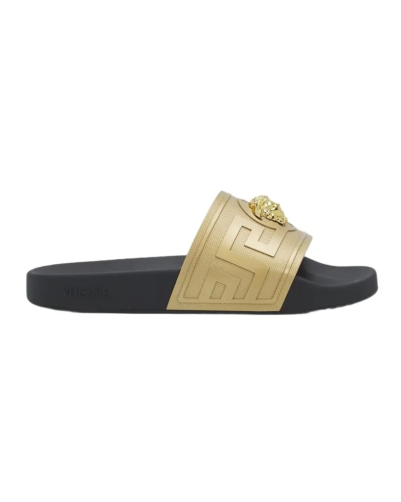 Versace Men 's La Medusa Greca Rubber Slides