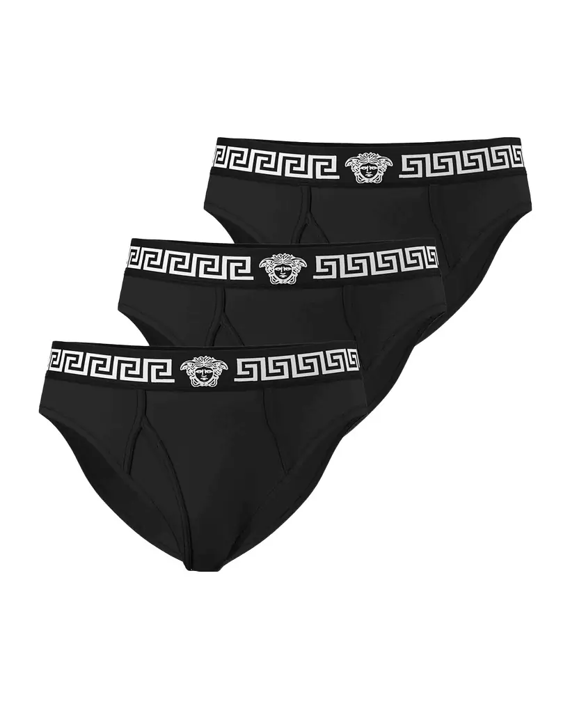 Versace Men 's Medusa La Greca 3-Pack Briefs